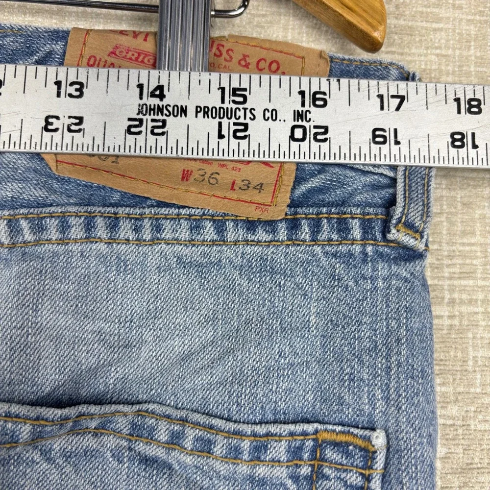 Vintage Levis 501 Mens 36x34 Original Fit Jeans Thigh Faded Denim